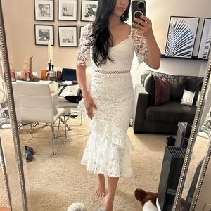 Lace Ruffled White Lulu’s Dress. Sold out online- never worn!